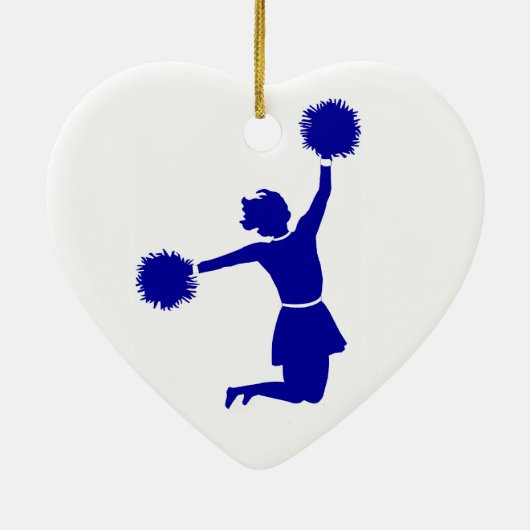 Cheerleader in Silhouette Heart Shape Ornament (Achterkant)