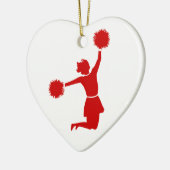 Cheerleader in Silhouette Heart Shape Ornament (Links)
