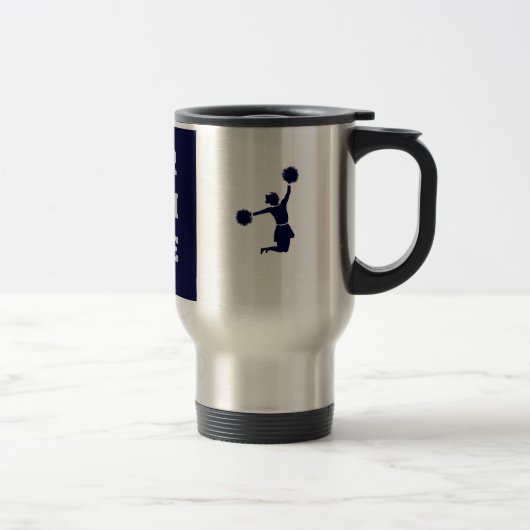 Cheerleader in Silhouette Jumping Travel Mug Reisbeker (Rechts)