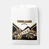 Cheerleader in White, Gold en Black Bedankzakje (Voorkant)