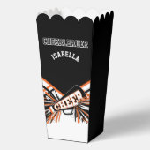 Cheerleader in zwart, wit en Sinaasappel Bedankdoosjes (Voorkant)