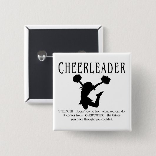 Cheerleader inspirerend Quote Vierkante Button 5,1 Cm (Voorkant /achterkant)