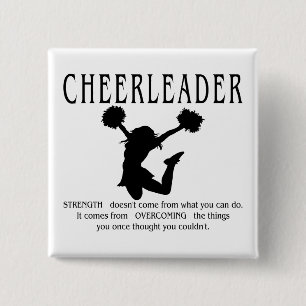 Cheerleader inspirerend Quote Vierkante Button 5,1 Cm
