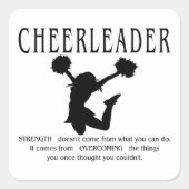 Cheerleader inspirerend Quote Vierkante Sticker (Voorkant)