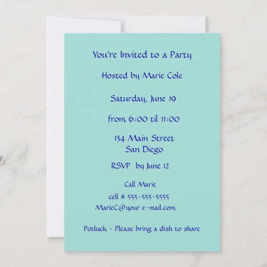 Cheerleader JE WORDT GEÏNVITEERD Kaart (Achterkant)