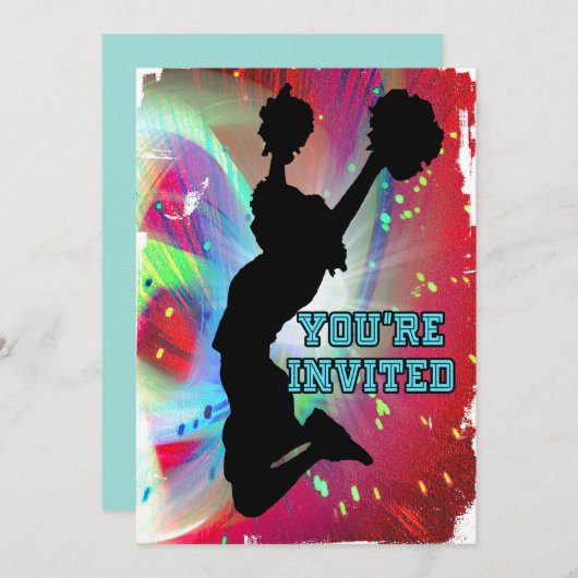 Cheerleader JE WORDT GEÏNVITEERD Kaart (Voorkant / Achterkant)