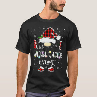 Cheerleader Kabouter Buffalo Plaid Familie Kerst P T-shirt