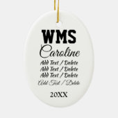 Cheerleader Keramisch Ornament (Achterkant)