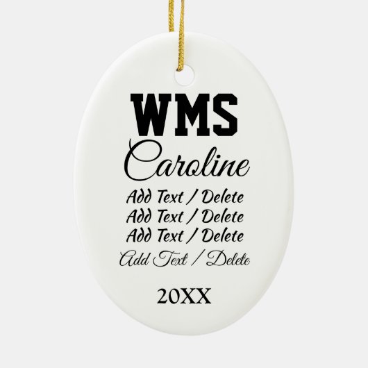 Cheerleader Keramisch Ornament (Achterkant)