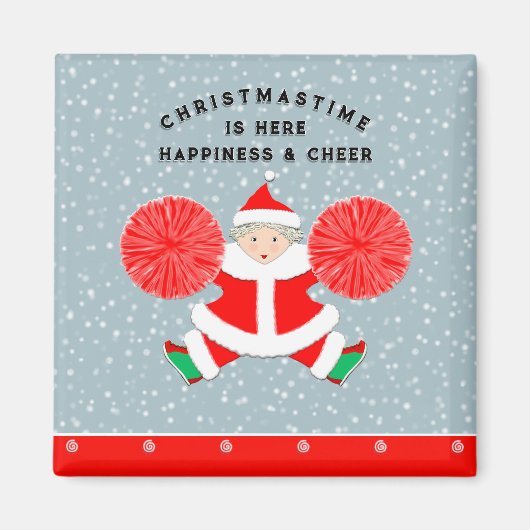 Cheerleader Kerst Kousen Stuffers Magneet (Voorkant)