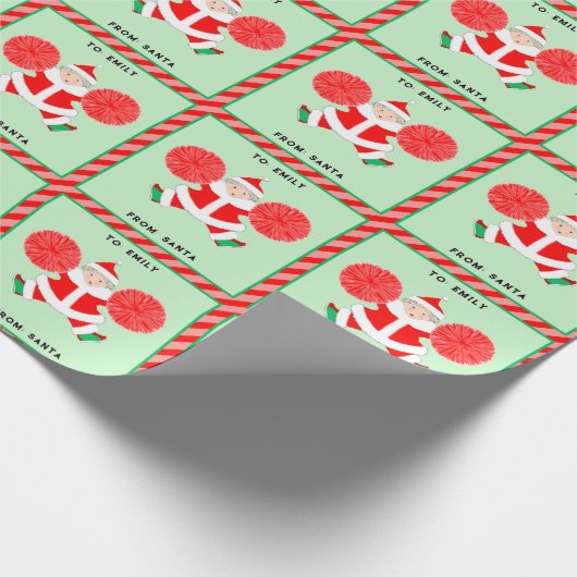 Cheerleader Kerstfeestdag Gift Cadeaupapier (Hoek)