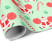 Cheerleader Kerstfeestdag Gift Cadeaupapier (Rol Hoek)