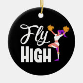 Cheerleader kerstornament Cheerleading Favor Keramisch Ornament (Voorkant)