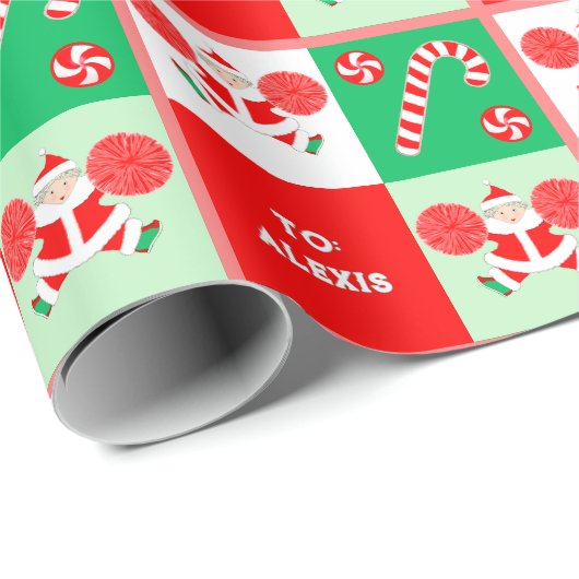 Cheerleader Kerstvakantie Cadeaupapier (Rol Hoek)