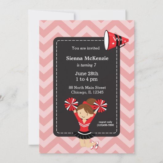 Cheerleader, kies uw eigen achtergrondkleur kaart (Voorkant)