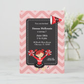 Cheerleader, kies uw eigen achtergrondkleur kaart (Staand voorkant)