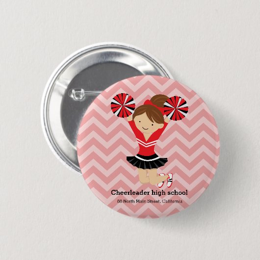 Cheerleader, kies uw eigen achtergrondkleur ronde button 5,7 cm (Voorkant /achterkant)