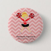 Cheerleader, kies uw eigen achtergrondkleur ronde button 5,7 cm (Voorkant)