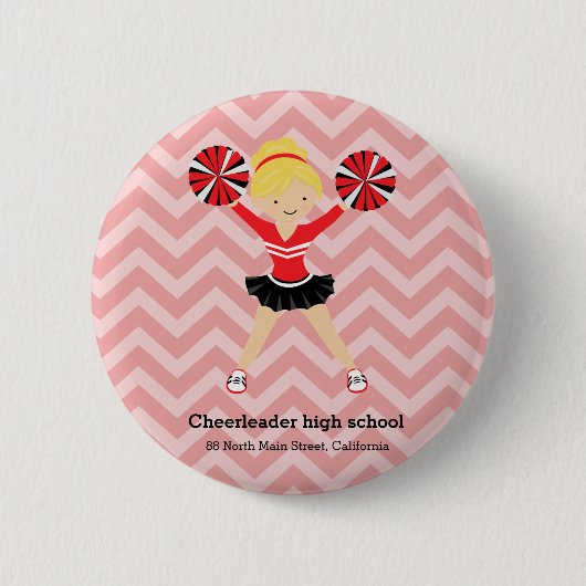 Cheerleader, kies uw eigen achtergrondkleur ronde button 5,7 cm (Voorkant)