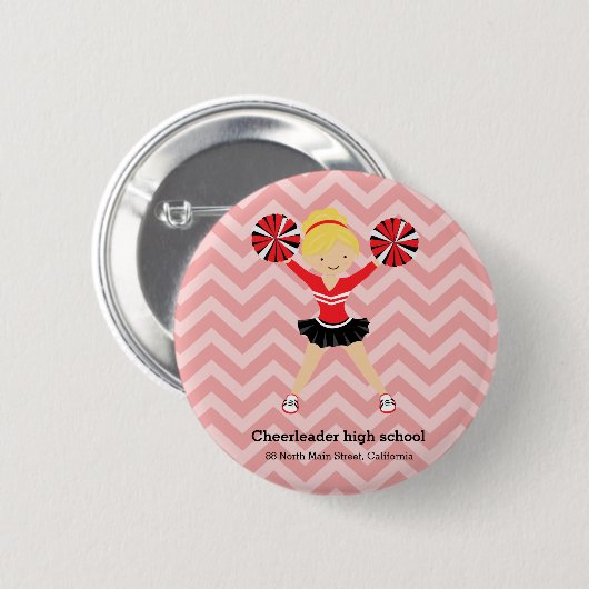 Cheerleader, kies uw eigen achtergrondkleur ronde button 5,7 cm (Voorkant /achterkant)