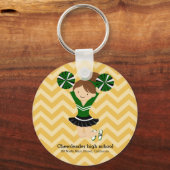 Cheerleader, kies uw eigen achtergrondkleur sleutelhanger (Voorkant)