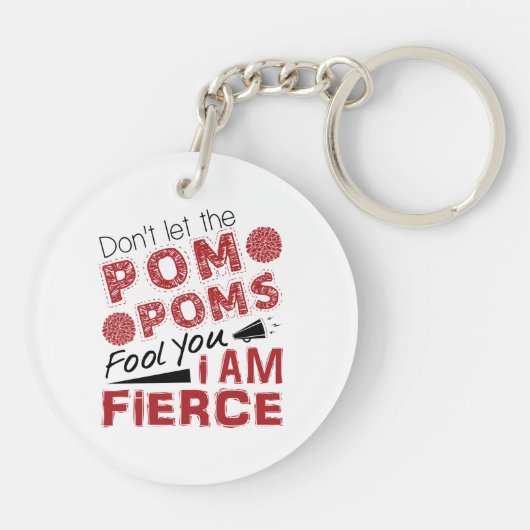 Cheerleader laat de Pom Poms je niet opzwellen Sleutelhanger (Achterkant)