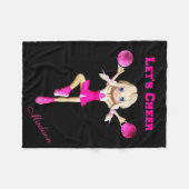 Cheerleader Let's Cheer Gepersonaliseerde Roze & Z Fleece Deken (Voorkant (Horizontaal))