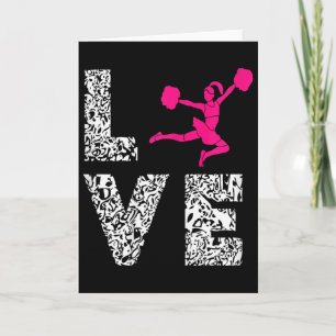 Cheerleader Liefde Cardio Pom Poms Meisje Cheerlea Kaart