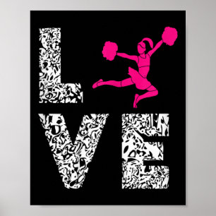 Cheerleader Liefde Cardio Pom Poms Meisje Cheerlea Poster