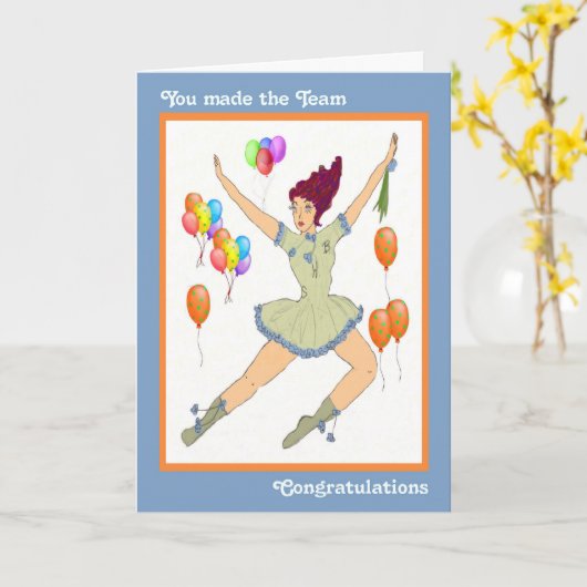 Cheerleader Made Team feliciteert Kaart (Gele Bloem)