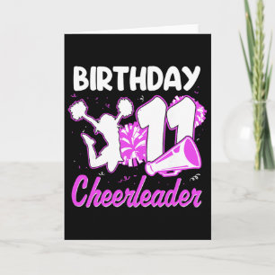 Cheerleader Meisje 11e Verjaardag 11 Jaar Oud Chee Kaart
