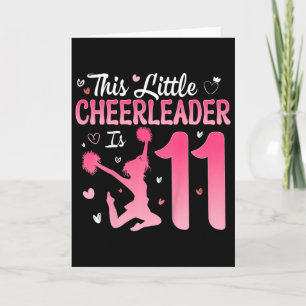 Cheerleader Meisje 11e Verjaardag 11 Jaar Oud Chee Kaart