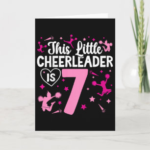 Cheerleader meisje 7e verjaardag zeven jaar oud Ch Kaart