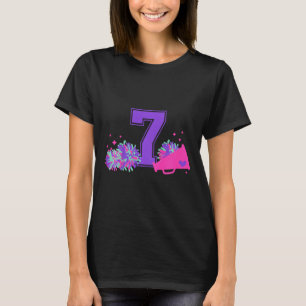 Cheerleader meisje 7e verjaardag Zeven jaar oud Ch T-shirt