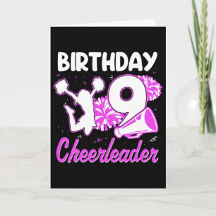 Cheerleader Meisje 9 Jaar 9e Verjaardag Kaart