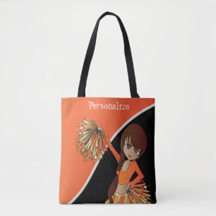 Cheerleader Meisje - Sinaasappel Tote Bag
