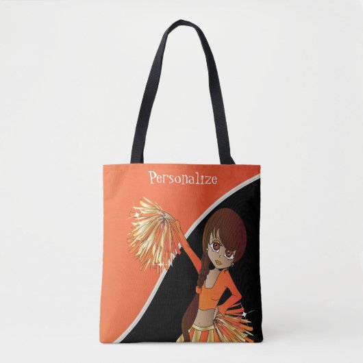  Cheerleader Meisje - Sinaasappel Tote Bag (Voorkant)