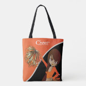  Cheerleader Meisje - Sinaasappel Tote Bag (Achterkant)