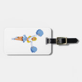 Cheerleader met blauwe Pom Poms Bagagelabel (Voorkant horizontaal)