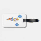 Cheerleader met blauwe Pom Poms Bagagelabel (Achterkant horizontaal)