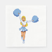 Cheerleader met blauwe Pom Poms Servet (Voorkant)