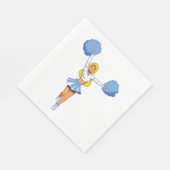 Cheerleader met blauwe Pom Poms Servet (Hoek)