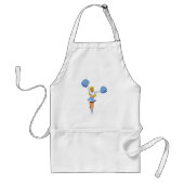 Cheerleader met blauwe Pom Poms Standaard Schort (Voorkant)