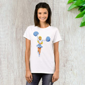 Cheerleader met blauwe Pom Poms T-shirt