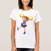 Cheerleader met Gele Pom Poms T-shirt (Voorkant)