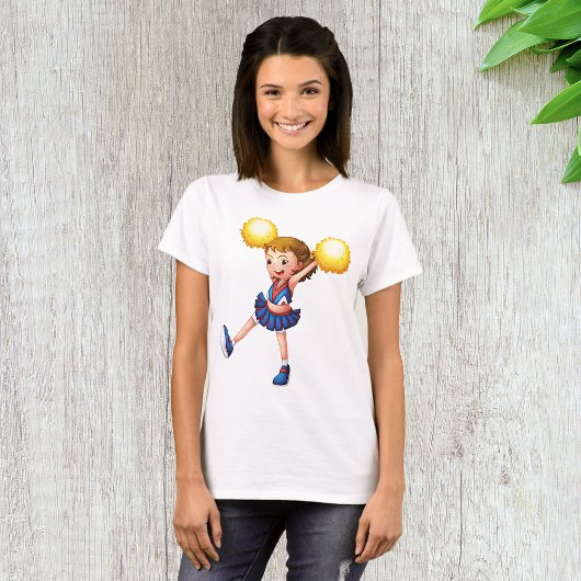 Cheerleader met Gele Pom Poms T-shirt