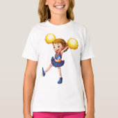 Cheerleader met Gele Pom Poms T-shirt (Voorkant)