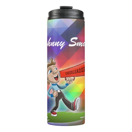 Cheerleader met kleurrijke achtergrond personalise thermosbeker (Voorkant)