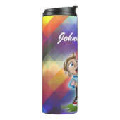 Cheerleader met kleurrijke achtergrond personalise thermosbeker (Gedraaid links)