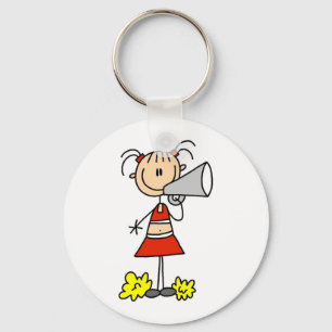 Cheerleader met megafoon T-shirts en cadeaus Sleutelhanger